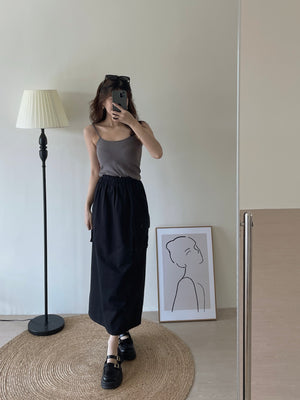 Pockets Cargo Skirt / 甜酷直筒工装裙