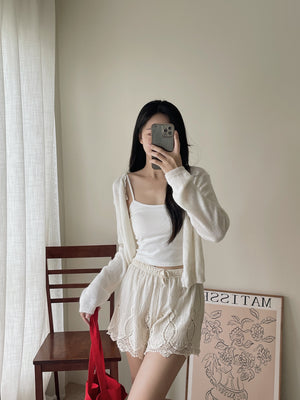 Crochet Knit Cardigan / 毛衣钩花针织开衫