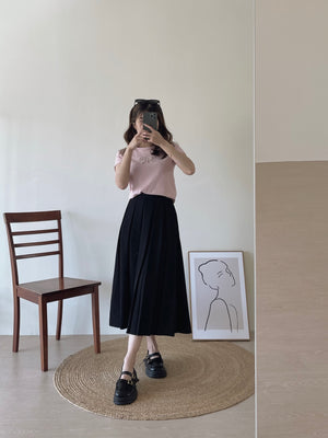 Milcah Pleated Midi Skirt / 日韩系中长百褶裙