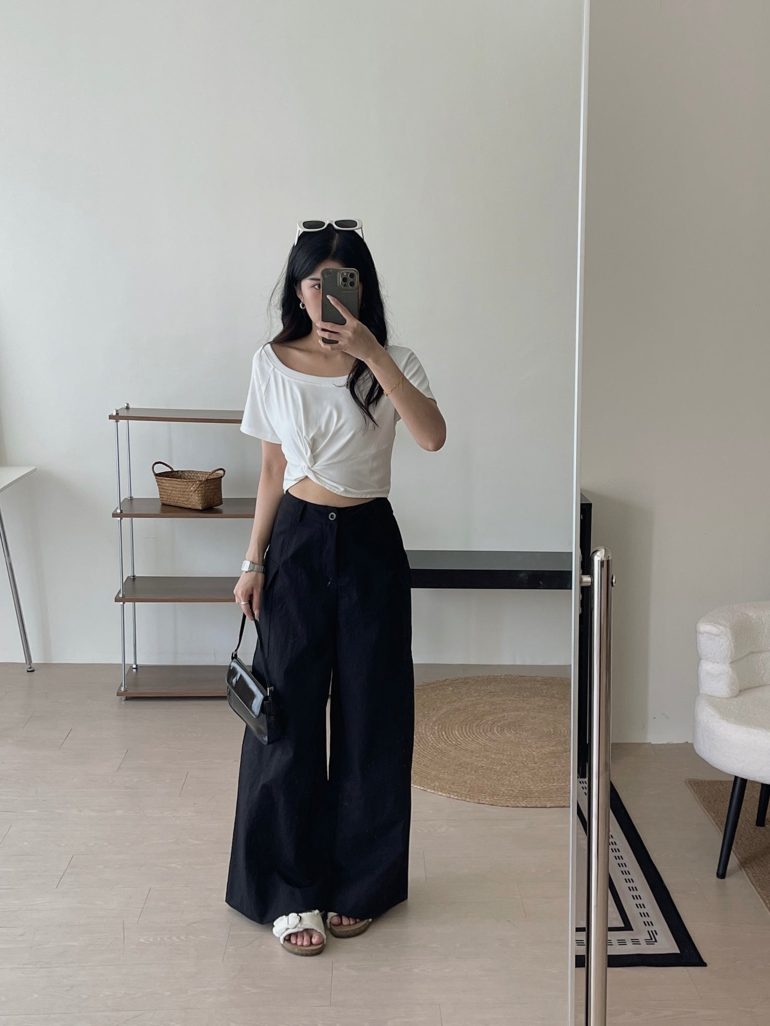 Twist Waist Crop Top / 收腰拧结两穿短T恤