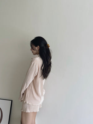 Casual Ribbed Pleated Set / 休闲慵懒褶皱套装