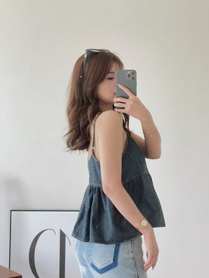 Denim Cute Top / 港风牛仔吊带衣