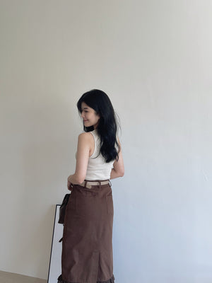 Basic Plain Tank Top/ 基础显瘦露腰背心
