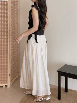 Shimmery Chiffon Midi Skirt / 温柔坠感流光纱裙