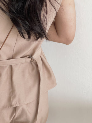 Casual Vest Set / 琥珀排扣休闲套装