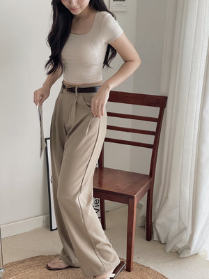Dear You Padded Crop Top / 螺纹胸垫一体短衣