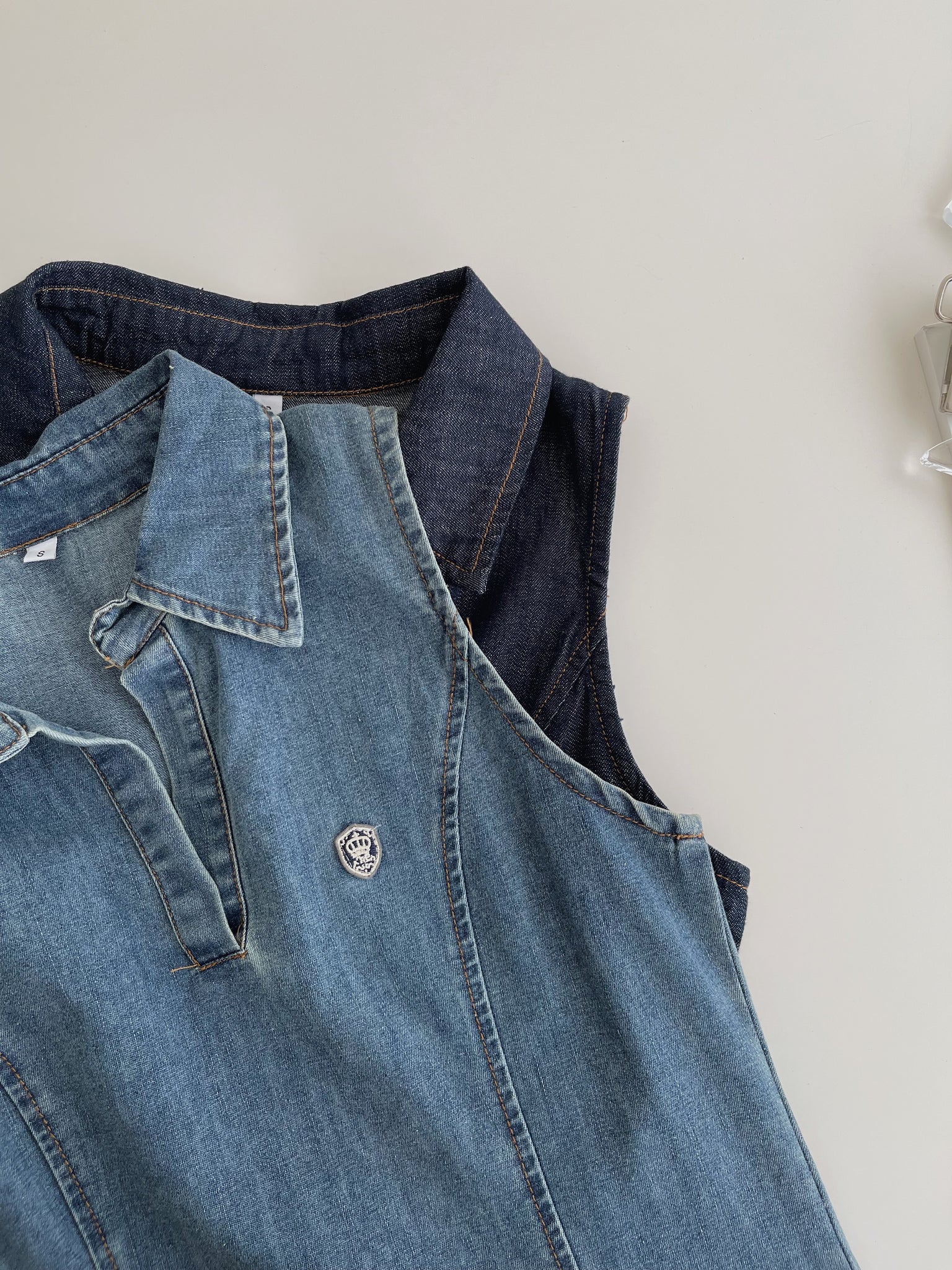 Preppy Collared Denim Dress / 学院风翻领牛仔连衣裙