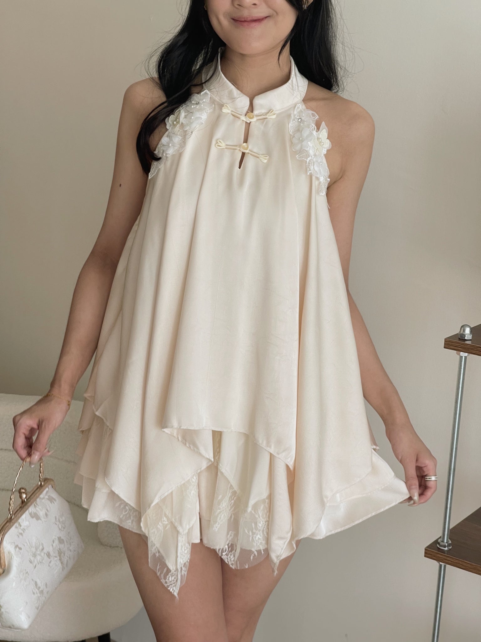 Lace Spliced Chinese Set / 中式甜美蕾丝盘扣套装