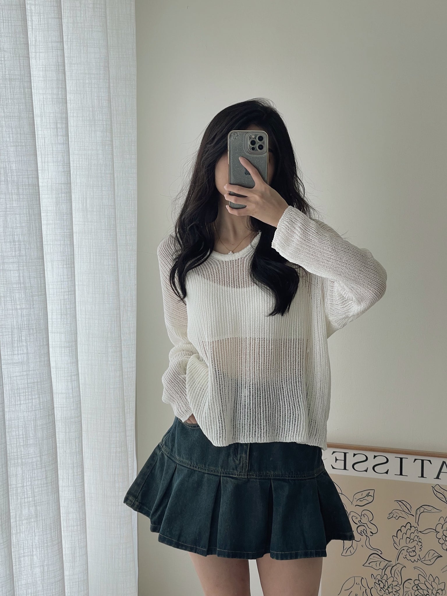 Korean Loose Knitted Sweater / 韩版慵懒镂空针织罩衫