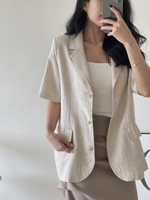 Linen Short Sleeves Blazer / 短袖亚麻西装外套