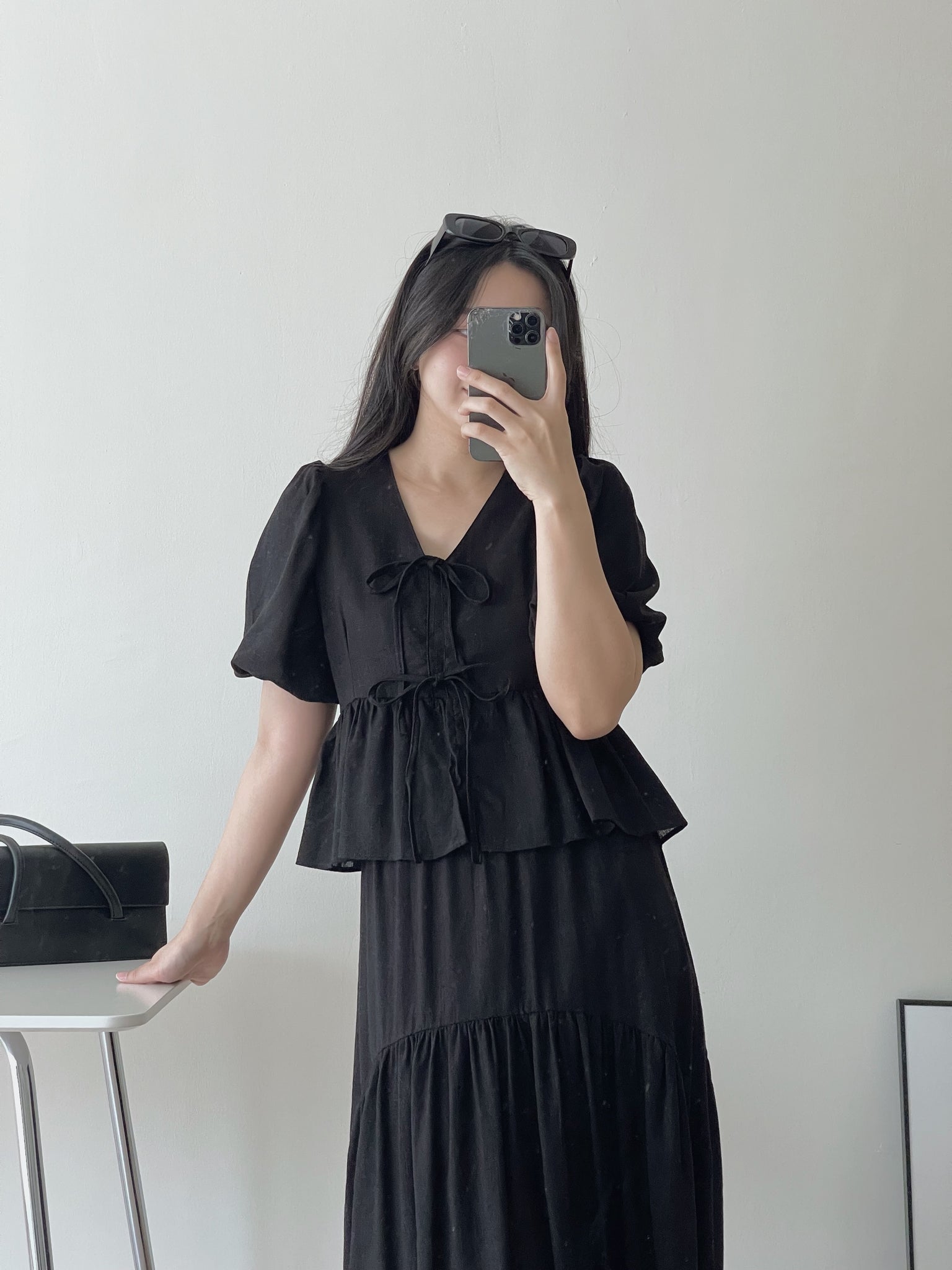 Linen Puff Sleeves Top / 棉麻泡泡袖上衣
