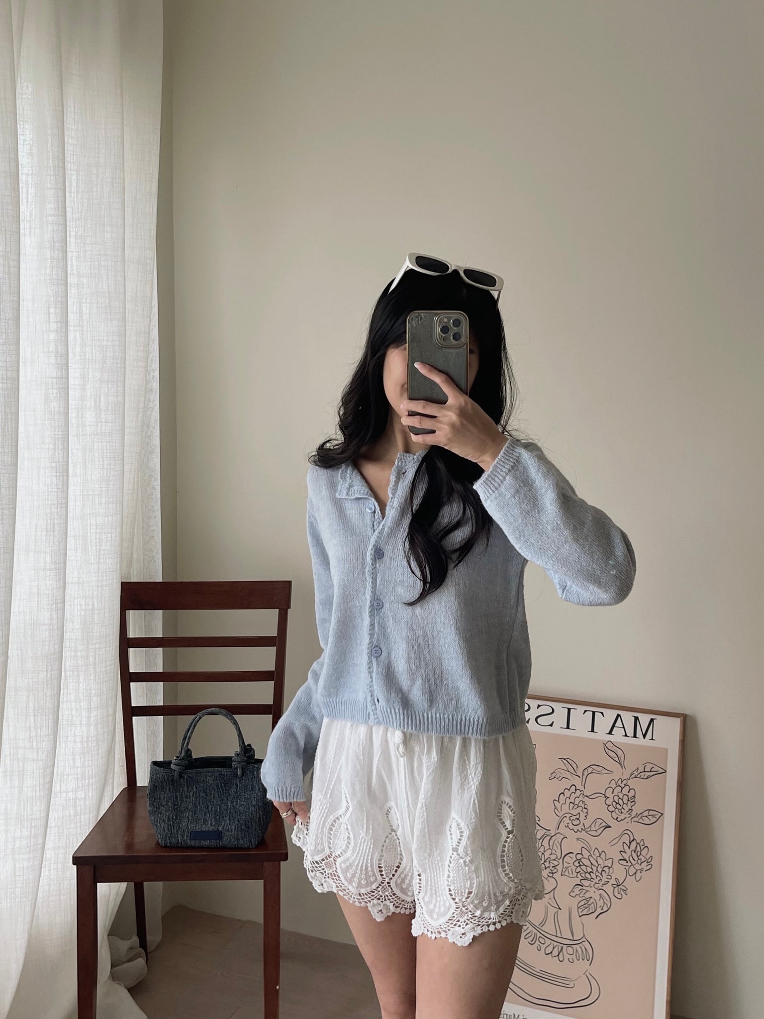 Crochet Knit Cardigan / 毛衣钩花针织开衫