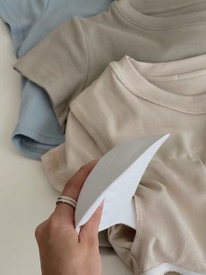 Crop Tee With Removable Pad / 短款T恤自带可拆卸乳胶垫