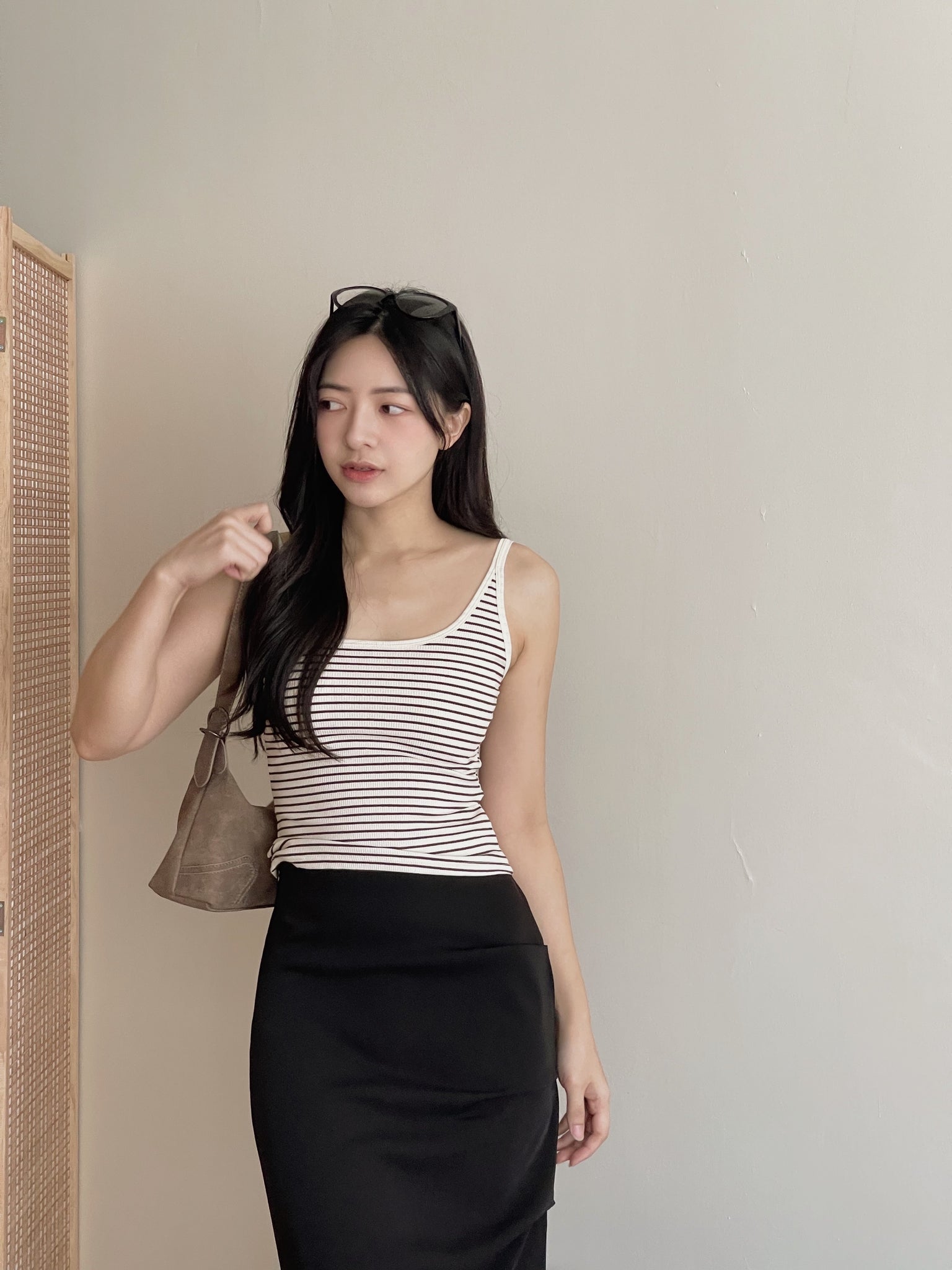 Contrast Trim Padded / 撞色边吊带胸垫背心