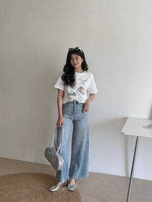 Denim Wide Cropped Pants / 牛仔宽松阔腿九分裤