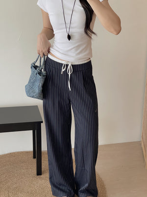 American-style Striped Relaxed Pants / 美式条纹宽松休闲长裤