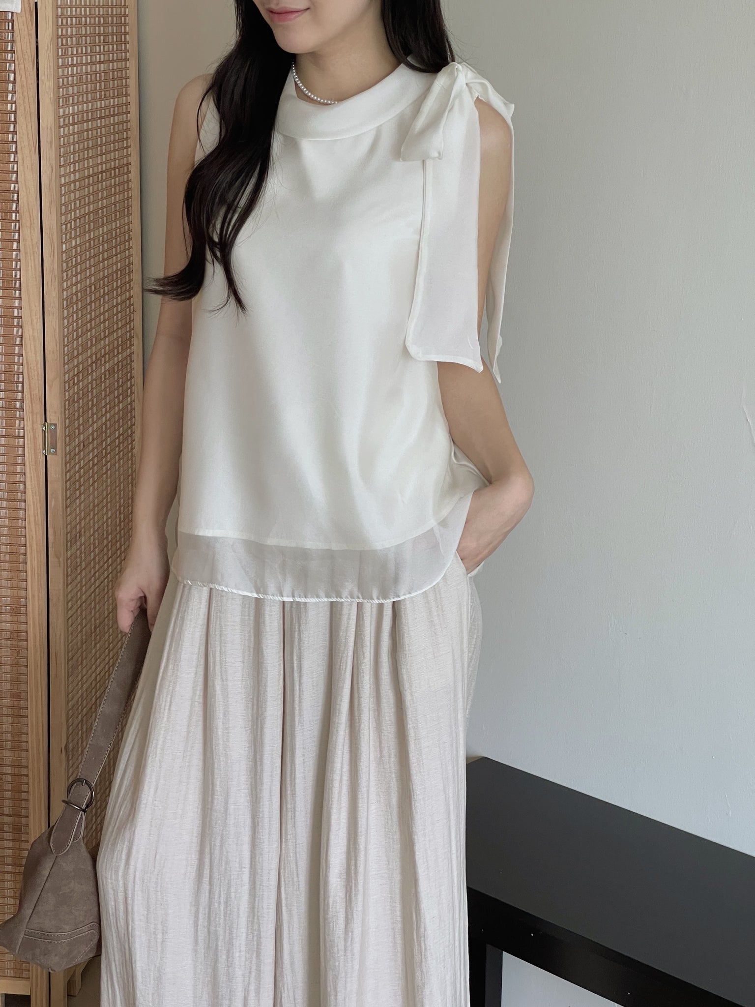 Bow Organza Blouse / 流光纱蝴蝶结小衫