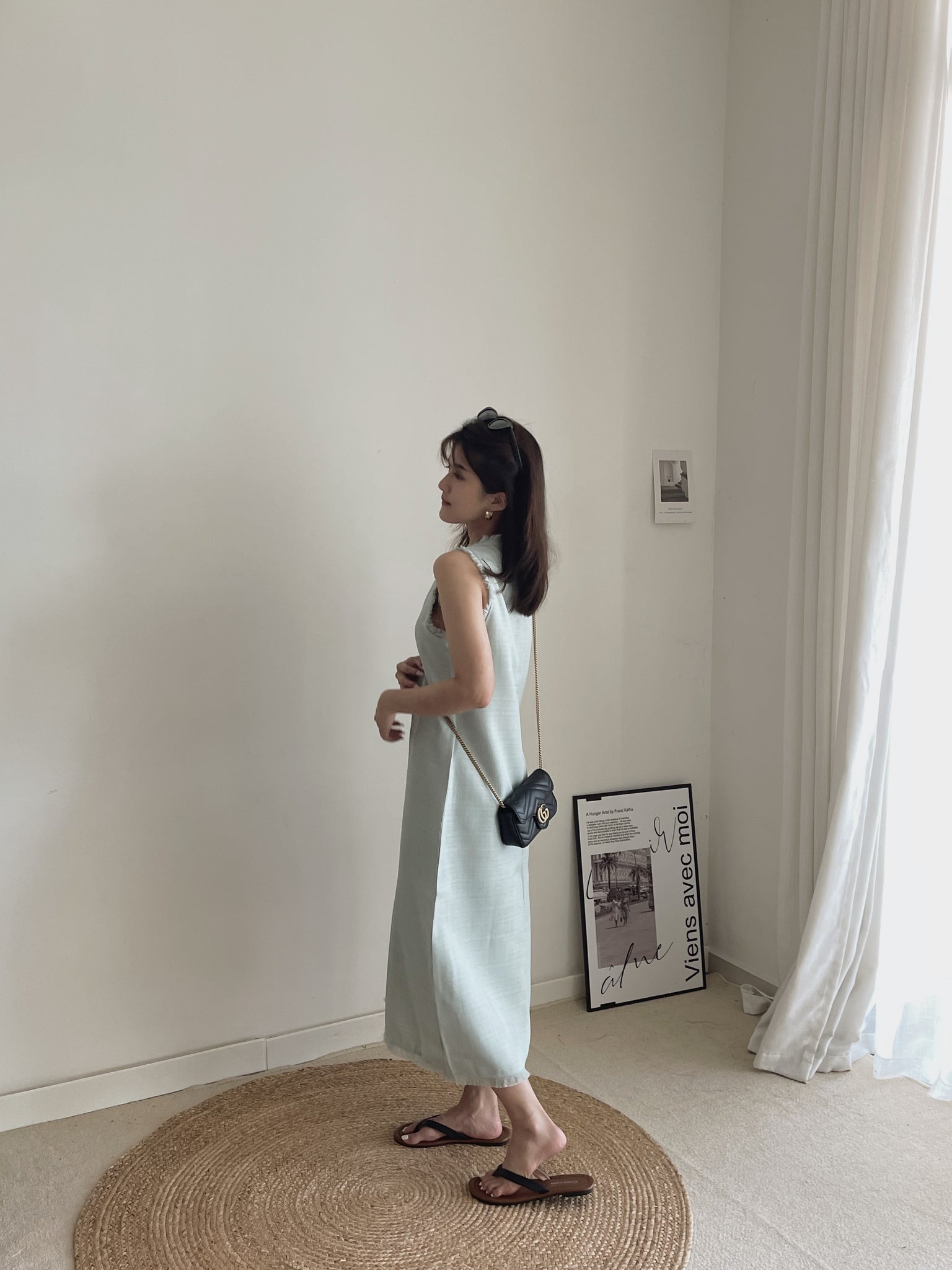 Tassel Trim Straight Dress / 韩版流苏边裙