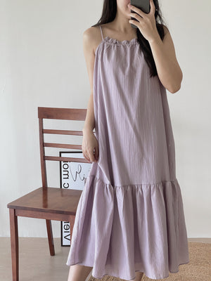 Lucille Spaghetti Long Dress / 松弛感宽松吊带裙