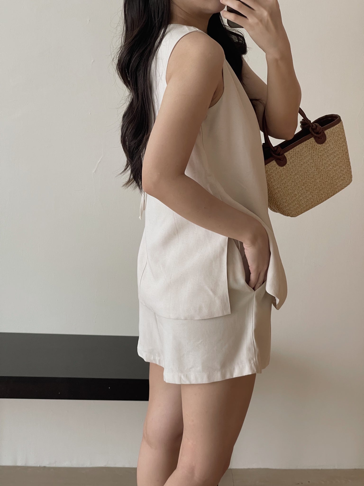 Hazel Old Money Style Set / 老钱风休闲马甲短裤套装
