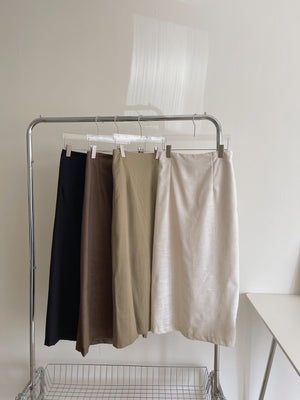 Linen Midi Skirt / 亚麻半身长裙