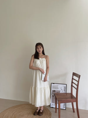 Lucille Spaghetti Long Dress / 松弛感宽松吊带裙