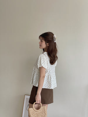 Mimosa French Blouse / 碎花蕾丝拼接上衣