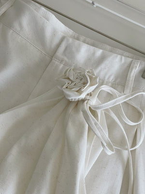 Vera Oblique Minimalist Set / 立体花斜肩阔腿裤套装