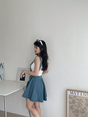 Denim Wide Leg Overall / 减龄阔腿背带裤裙
