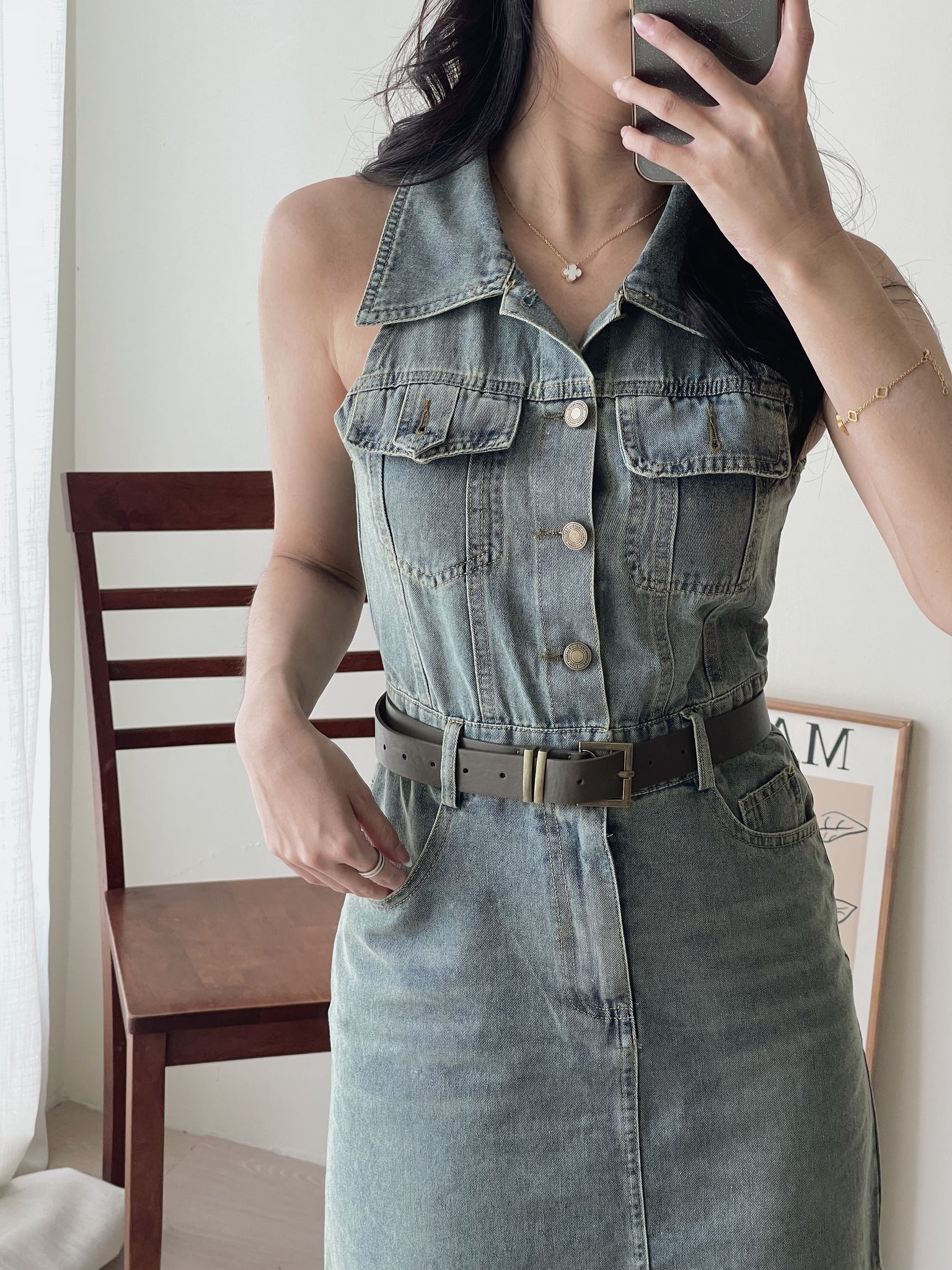 Urban Denim Dress / 复古牛仔连身短裙