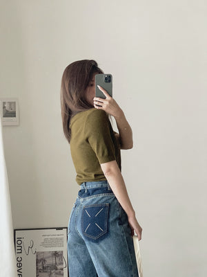 Cross Pockets Jeans / 设计感口袋牛仔长裤
