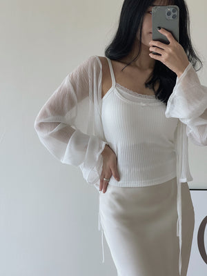Lacey Edge Padded Singlet / 蕾丝花边胸垫吊带