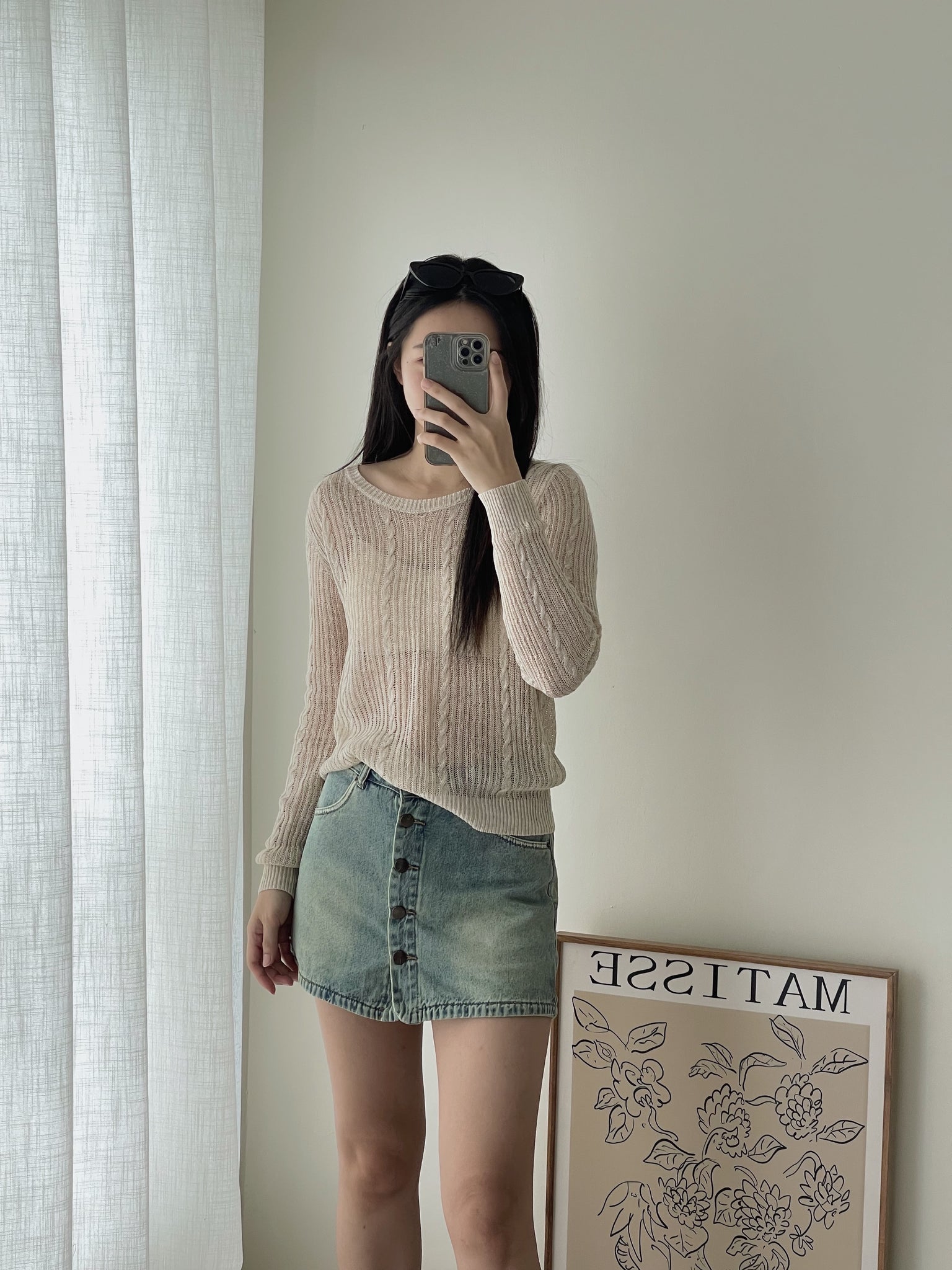 Hole Knit Sweater / 镂空针织长袖衫