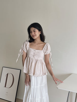 Doll Puff Sleeve / 格子泡泡袖上衣