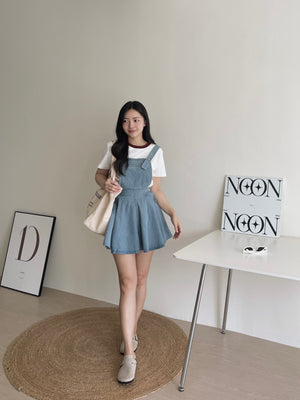Denim Wide Leg Overall / 减龄阔腿背带裤裙