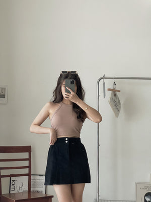 Halterneck Padded Top / 挂脖显锁骨胸垫上衣