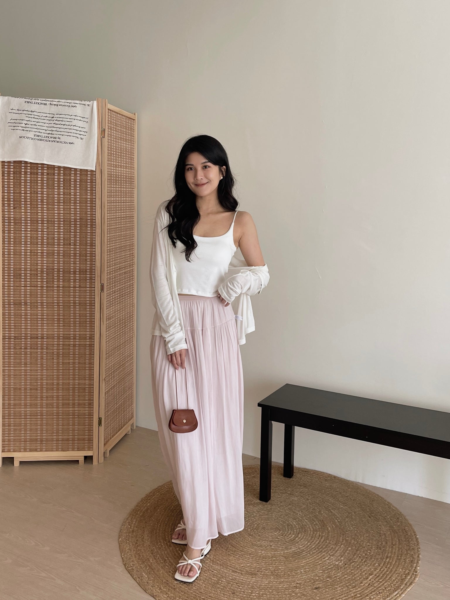 Shimmery Chiffon Midi Skirt / 温柔坠感流光纱裙