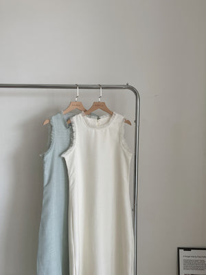 Tassel Trim Straight Dress / 韩版流苏边裙