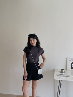 Cotton Mock Neck Tee / 棉质半高领基础T恤