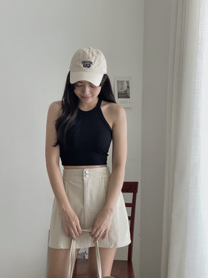 Halterneck Padded Top / 挂脖显锁骨胸垫上衣