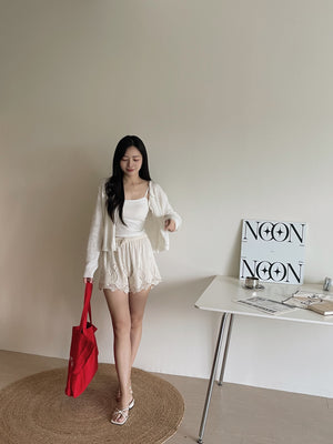 Crochet Knit Cardigan / 毛衣钩花针织开衫