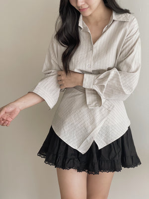 Pattern Striped Shirt / 设计感不规则条纹衬衫