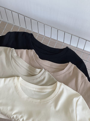 Basic Crop Tshirt / 软棉亲肤圆领T恤