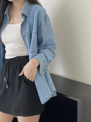 Boone Denim Outer Shirt / 帅气牛仔衬衣外套