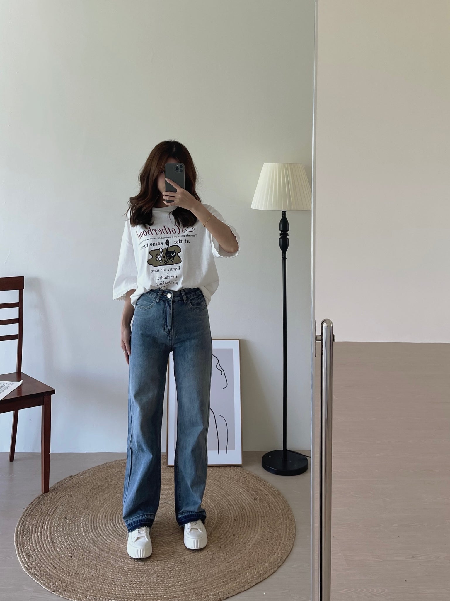 Jayla Denim Trousers / 撞色脚边直筒长裤
