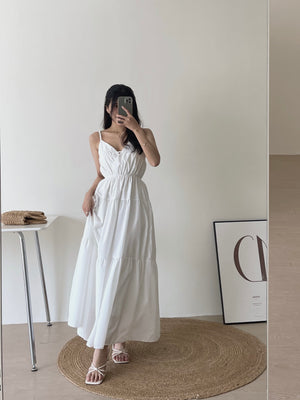 Lorra Wide Flare Dress / 小露背度假风长裙