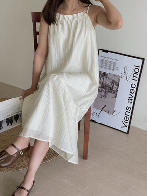 Lucille Spaghetti Long Dress / 松弛感宽松吊带裙