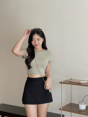 Crop Tee With Removable Pad / 短款T恤自带可拆卸乳胶垫