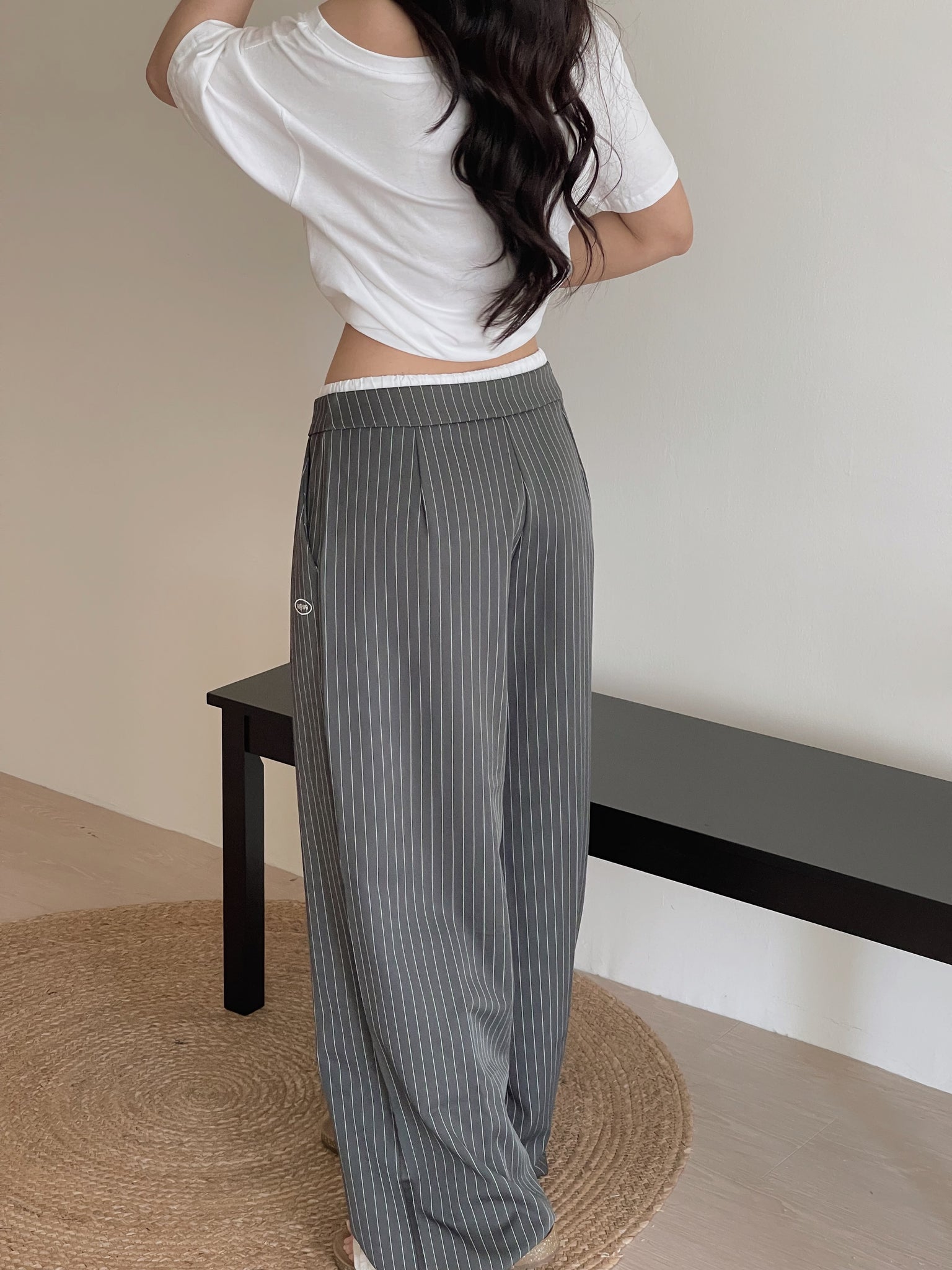 American-style Striped Relaxed Pants / 美式条纹宽松休闲长裤