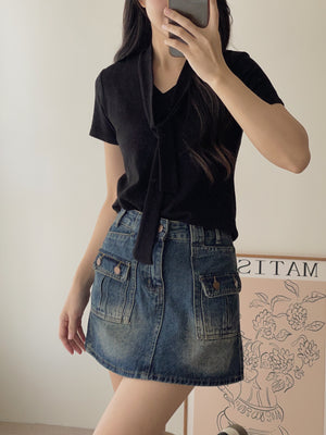 Mochi Tie Tee / 糯叽叽领带针织